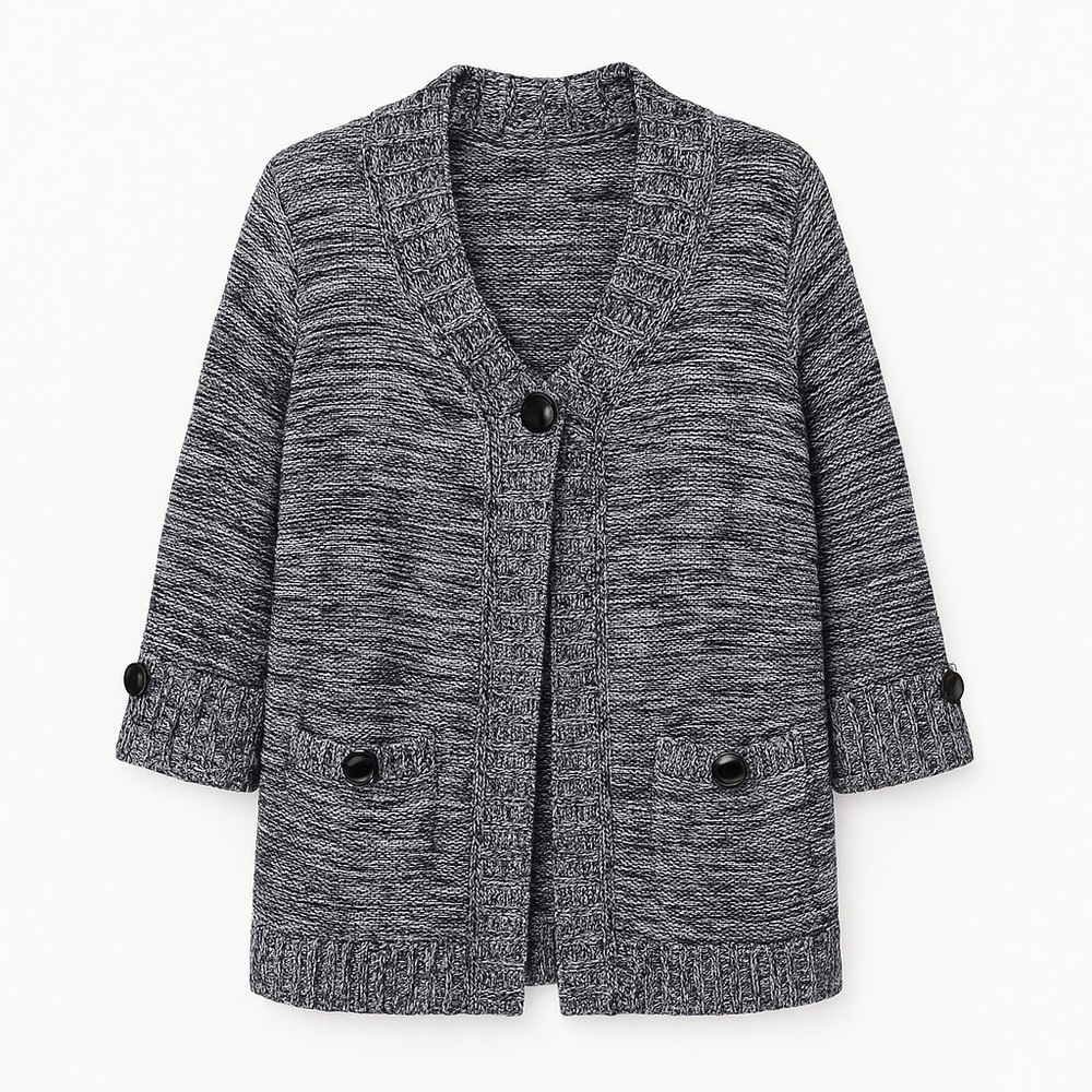 Jones New York Marled Open-Front Cardigan Size S